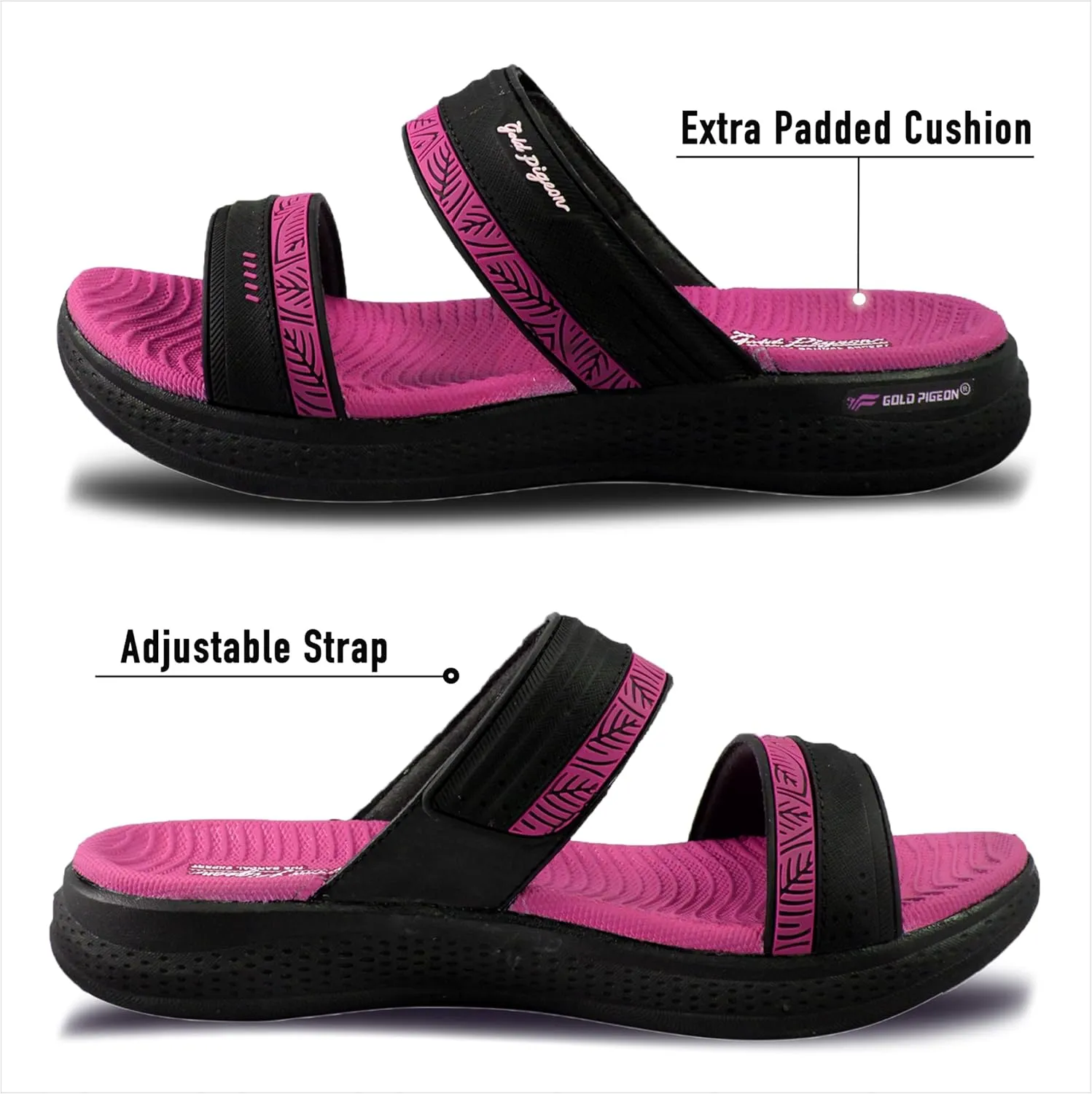 Gold Pigeon Shoes EVA Anti-Fatigue Ultra-Cushion Unisex Slide Sandals Adjustable Straps