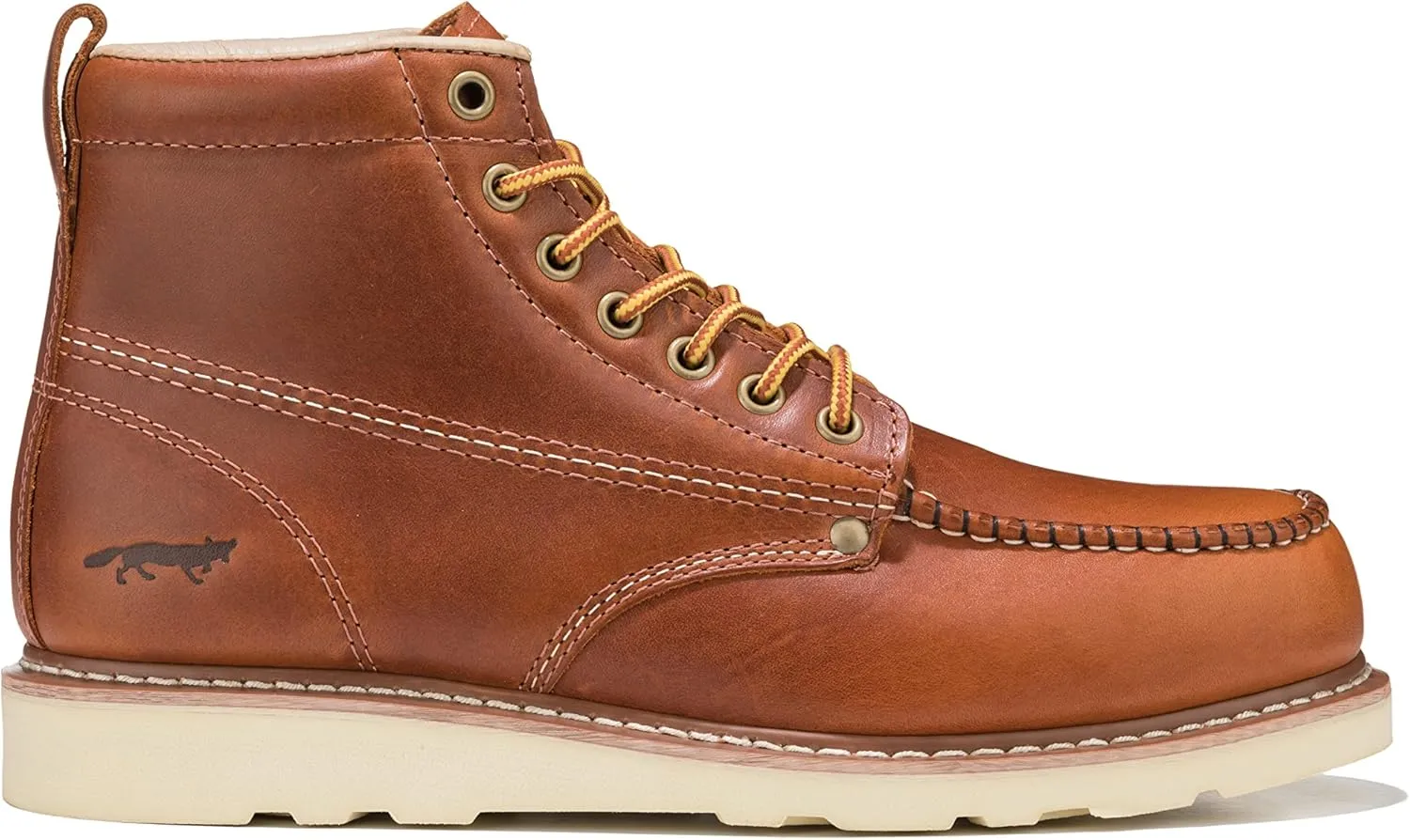 Golden Fox Work Boots 6" Men's Moc Toe Wedge Comfortable Boot for Construction