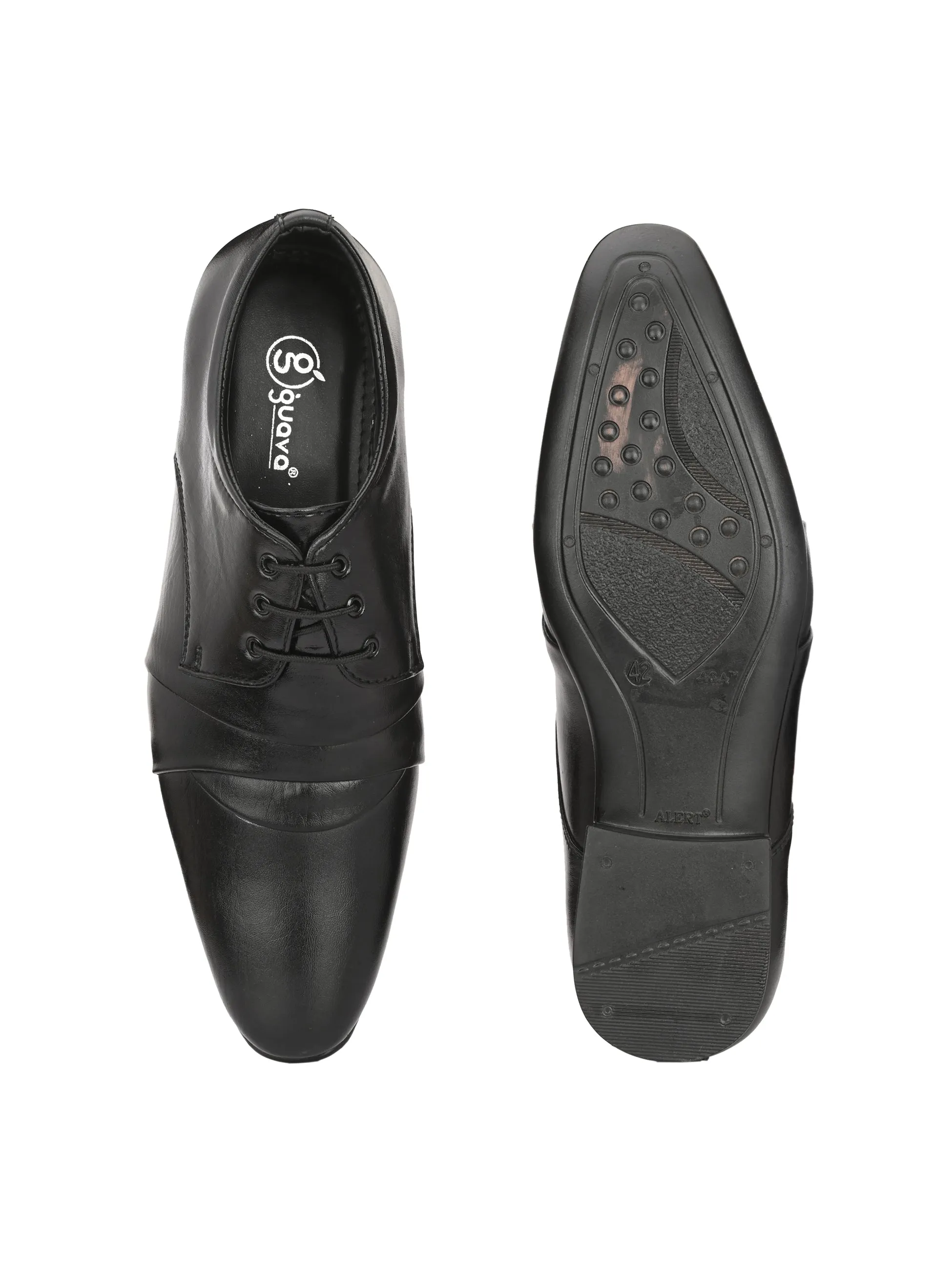 Guava Men's Black Derby Lace Up Formal Shoes (GV15JA839)