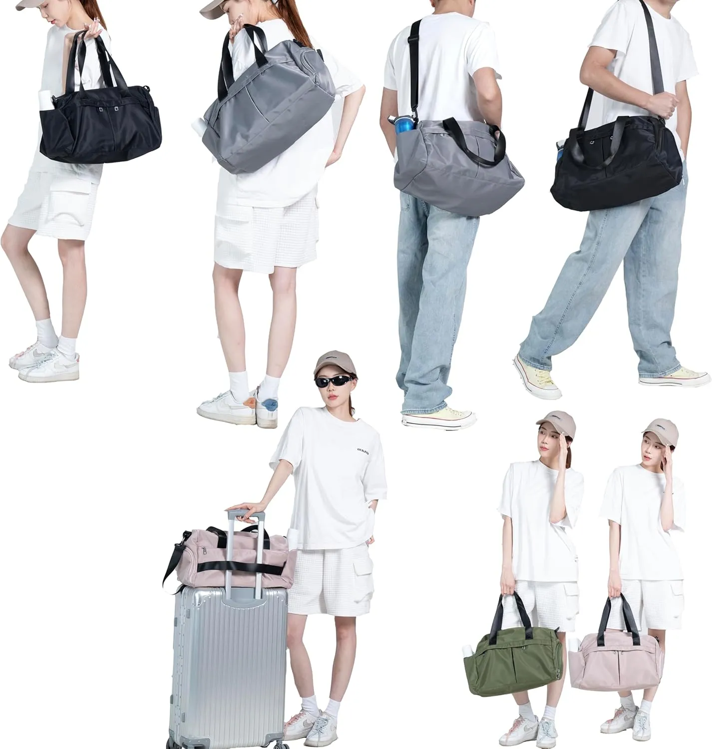 Gym Bag 3.0 Durable Designed Duffel Bag with Shoe Compartment Including 2 Detachable Wet-Compartment WoMen & Men (gray)