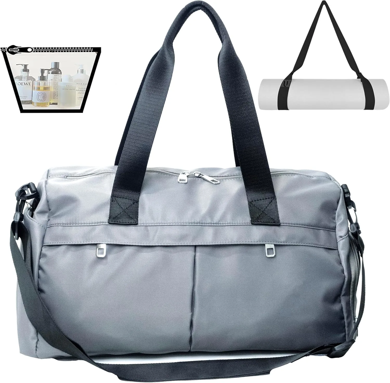 Gym Bag 3.0 Durable Designed Duffel Bag with Shoe Compartment Including 2 Detachable Wet-Compartment WoMen & Men (gray)
