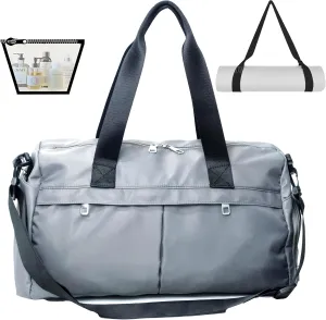 Gym Bag 3.0 Durable Designed Duffel Bag with Shoe Compartment Including 2 Detachable Wet-Compartment WoMen & Men (gray)