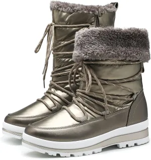 HEAWISH Women’s Winter Snow Boot Fur Lined Mid Calf Warm Boots