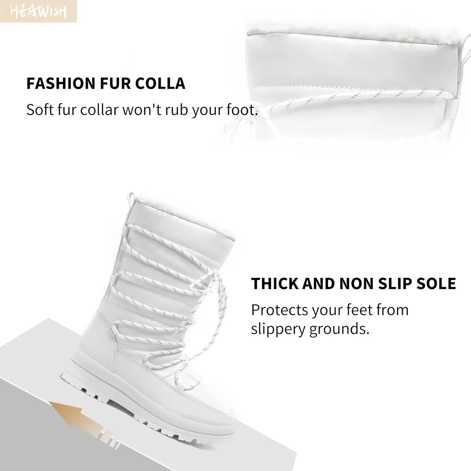 HEAWISH Women’s Winter Snow Boot Fur Lined Mid Calf Warm Boots