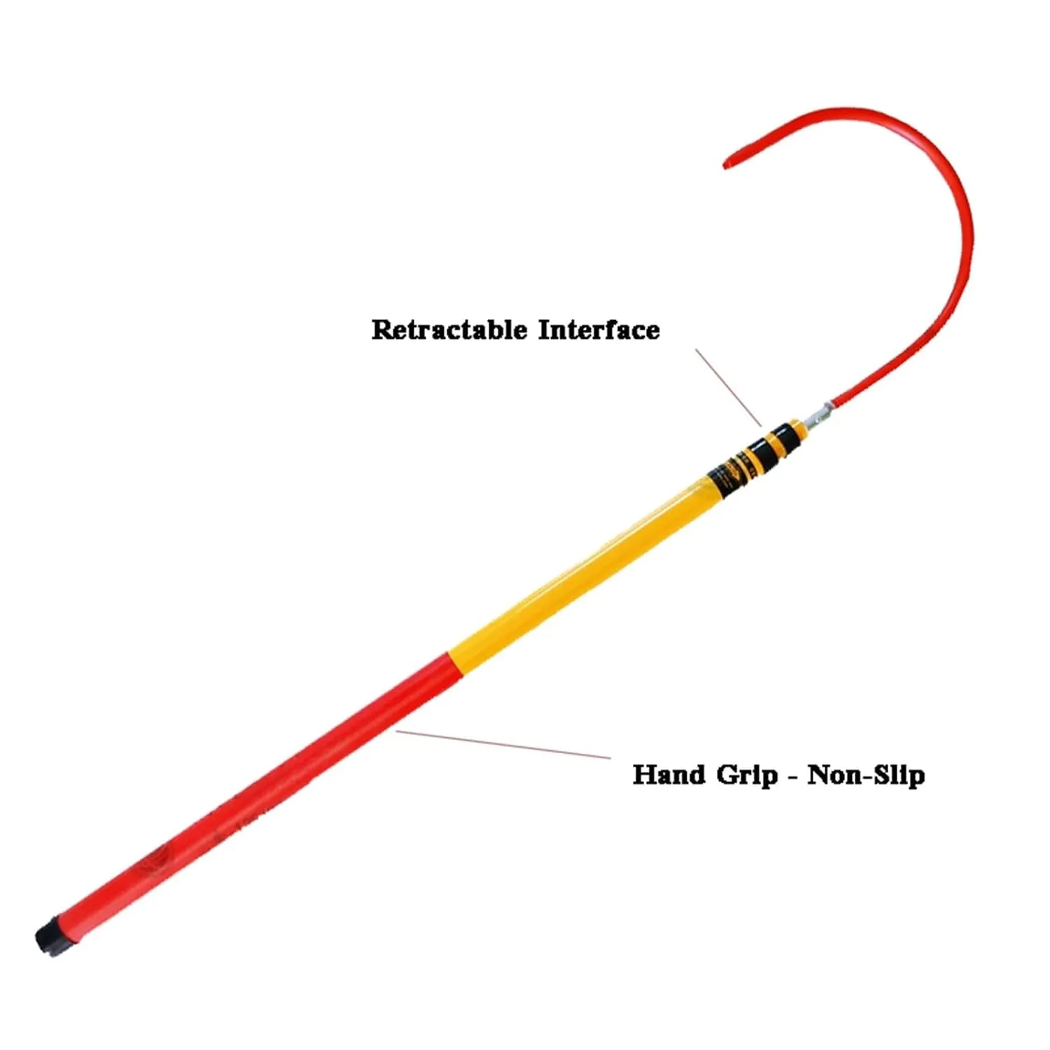 High Voltage Life Hook with 6.5/9.38ft Rescue Pole, Heavy Duty Emergency Electrocution Lifesaving Hooks 10-35kv, Strong Load-Bearing Capacity,Electrical Safety Emergency Life-Saving Tools(2m/6.5ft -