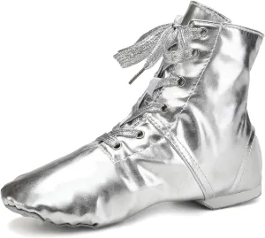 HIPPOSEUS Jazz Dance Boots with Lace up Split Sole Dance Shoes Modern Dance Practice Shoe for Women and Men