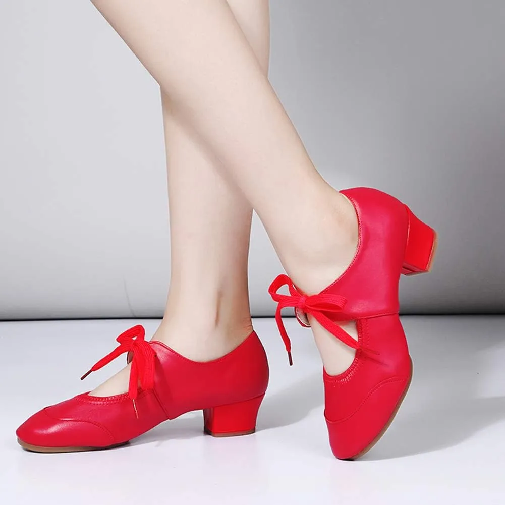 HIPPOSEUS Women's Latin Dance Practice Shoes Split Sole Ballroom Dance Training Shoes,Model 215