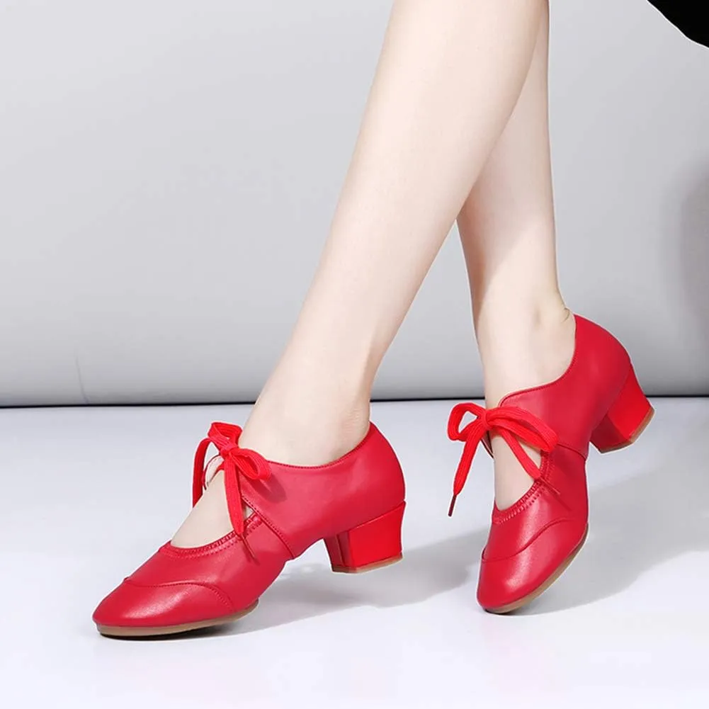 HIPPOSEUS Women's Latin Dance Practice Shoes Split Sole Ballroom Dance Training Shoes,Model 215