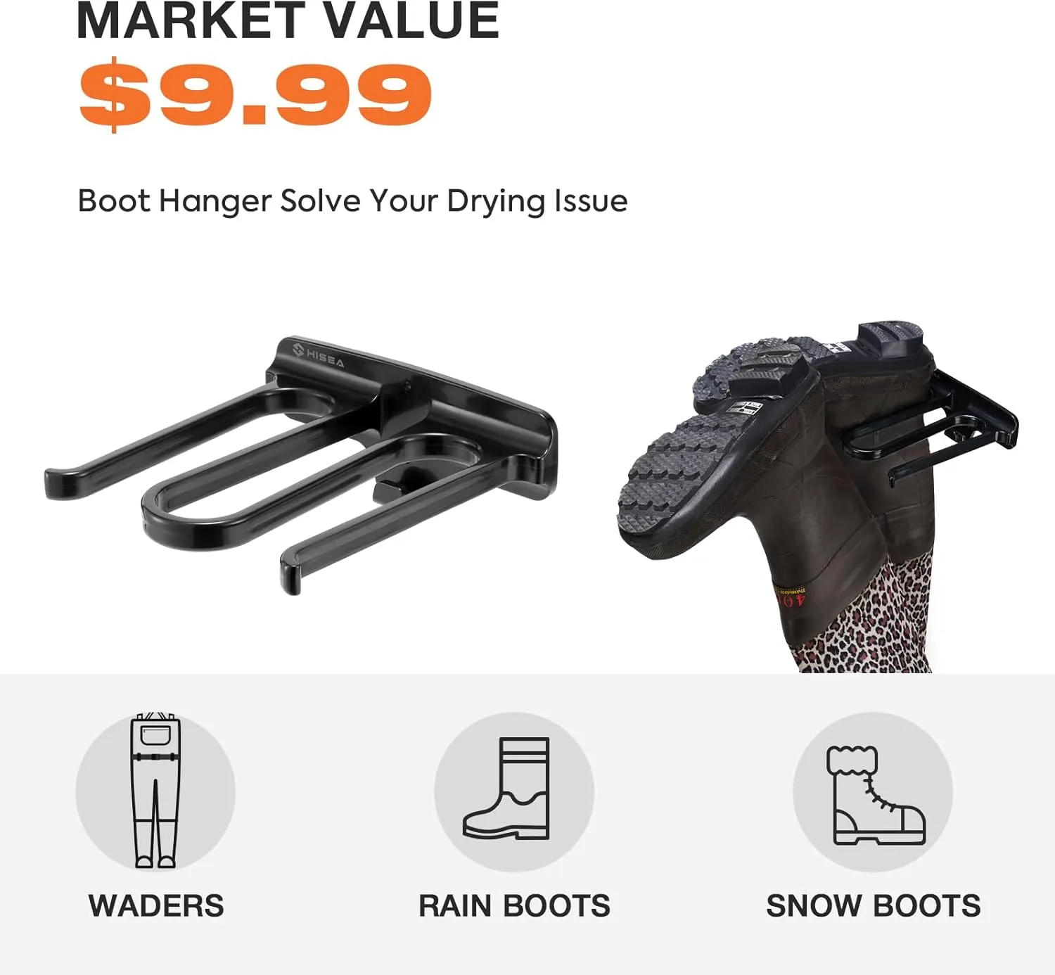 HISEA Neoprene Fishing Chest Waders for Men with Boots Cleated Bootfoot Waterproof Mens Womens Wader Fishing & Hunting Wader