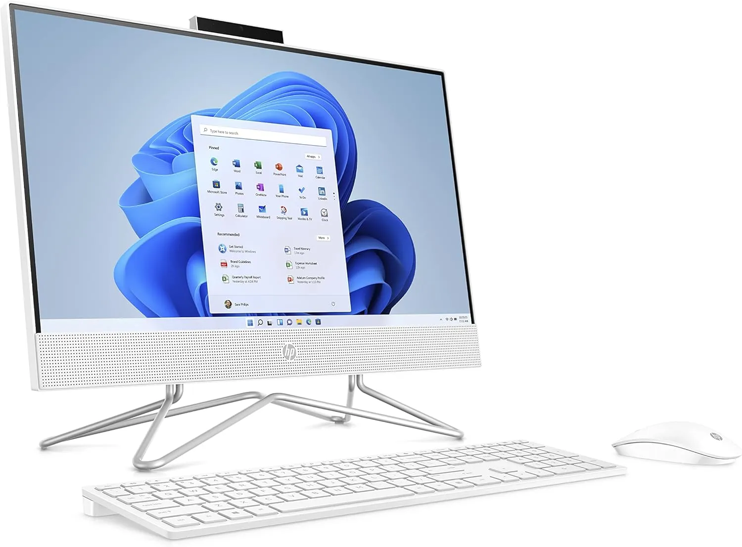 HP 21.5" All-in-One Desktop, Intel Pentium Silver J5040 Processor, Intel UHD Graphics 605, 4 GB RAM, 128 GB Storage, Windows 11 Home (22-dd0120, 2021),Snow white