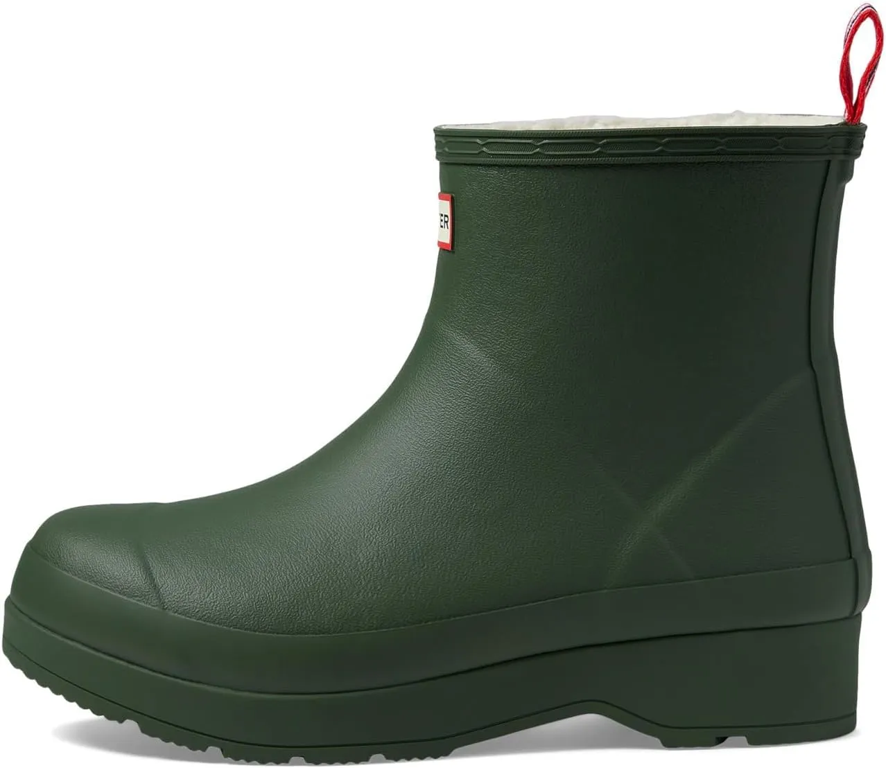 Hunter Play Short Sherpa Insulated Boot - Boots for Men - Textile Lining - Low Block Heel - Synthetic Upper Flexing Green/White Willow 10 M