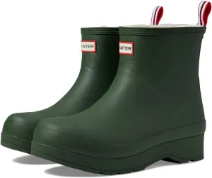 Hunter Play Short Sherpa Insulated Boot - Boots for Men - Textile Lining - Low Block Heel - Synthetic Upper Flexing Green/White Willow 10 M
