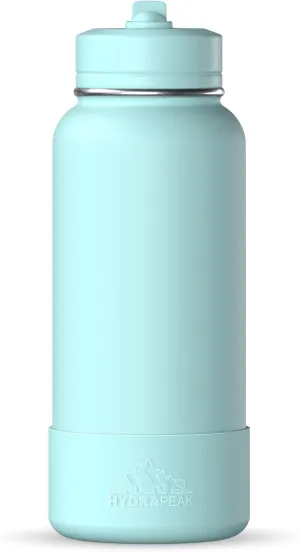 Hydrapeak 32oz Sport Insulated Water Bottle with Straw or Chug Lid, Leak & Spill Proof, Keeps Drinks Cold for 24 Hours, Hot for 12 Hours, Premium Stainless Steel Water Bottles (32oz, Alpine)