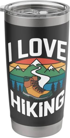 I Love Hiking Mountain Trail Enthusiast Stainless Steel Insulated Tumbler
