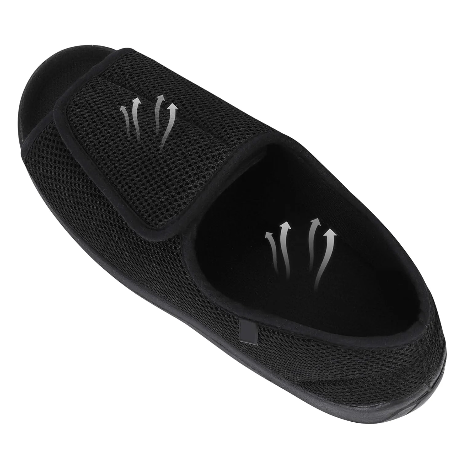 Ibluelover Men's Open Toe Diabetic Slippers Adjustable Orthopedic Walking Shoes Wide House Diabetic Shoes Comfortable Footwear Sandals Durable Square Toe Support Brace for Swollen Feet, Edema Elderly