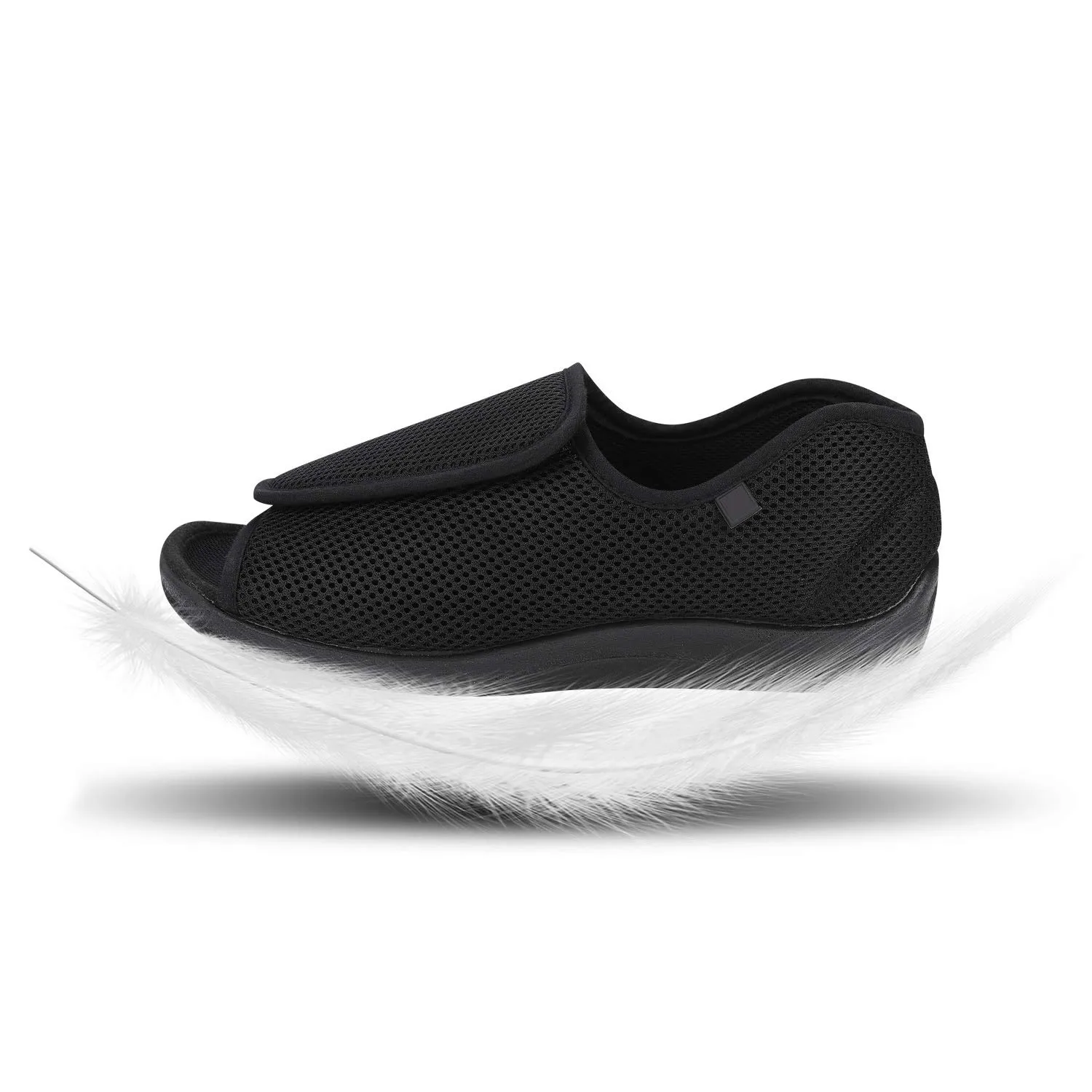 Ibluelover Men's Open Toe Diabetic Slippers Adjustable Orthopedic Walking Shoes Wide House Diabetic Shoes Comfortable Footwear Sandals Durable Square Toe Support Brace for Swollen Feet, Edema Elderly