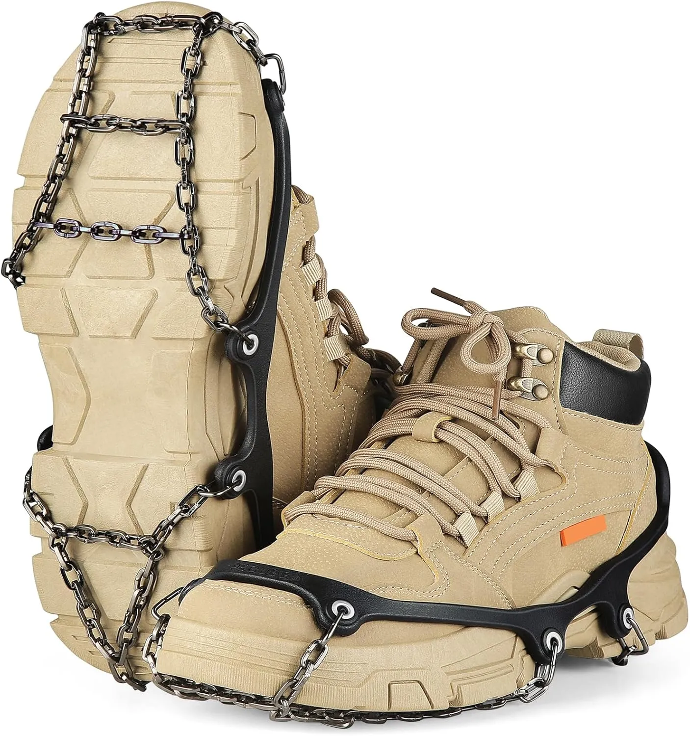 Ice Cleats for Shoes and Boots Traction Cleats Men Women Boot Chains Crampons for Anti Slip Outdoor Shoveling Hiking Walking on Snow and Ice (Black, S)