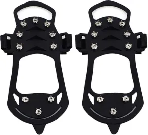 Ice Grips Snow Crampons Traction Cleats Shoe Boot Grippers Anti Slip 10 Studs Spikes for Winter Walking