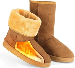 iMounTEK Snow Boots for Women Winter Snow Boots for Ladies Upgrade Warm Comfortable Waterproof Faux Suede Mid-Calf Boots Fur Warm Lining Shoes For Outside