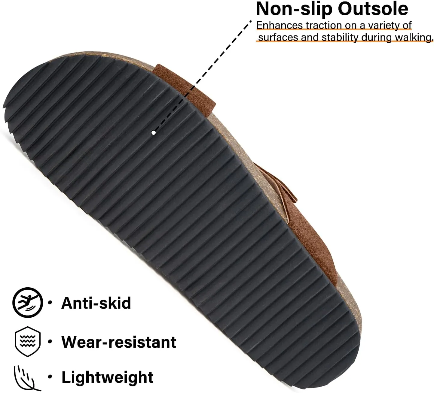 Intini Women's Cork Footbed Sandals with Arch Support Suede Leather Flat Slides Sandals Comfort Open Toe Slip On Shoes for Outdoor Summer Adjustable Buckle & Crisscross Band