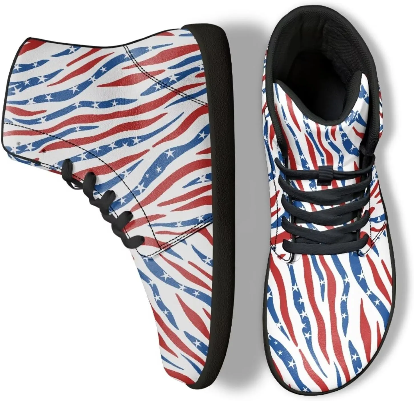 Jeiento Animal Print Barefoot High Top Sneaker Tennis Shoes Comfort Sports Fitness Running Shoes for Men