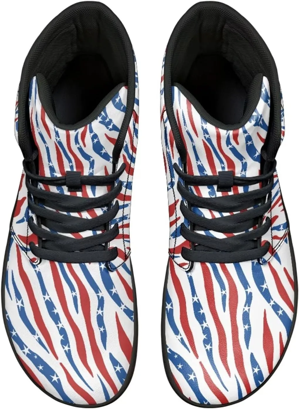 Jeiento Animal Print Barefoot High Top Sneaker Tennis Shoes Comfort Sports Fitness Running Shoes for Men