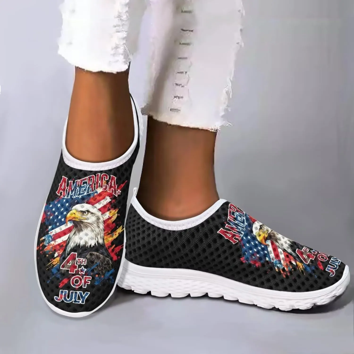 Jeiento Halloween Shoes for Women Men Halloween Party Walking Running Sneaker Shoes Slip-On Breathable Mesh Workout Fashion Shoes