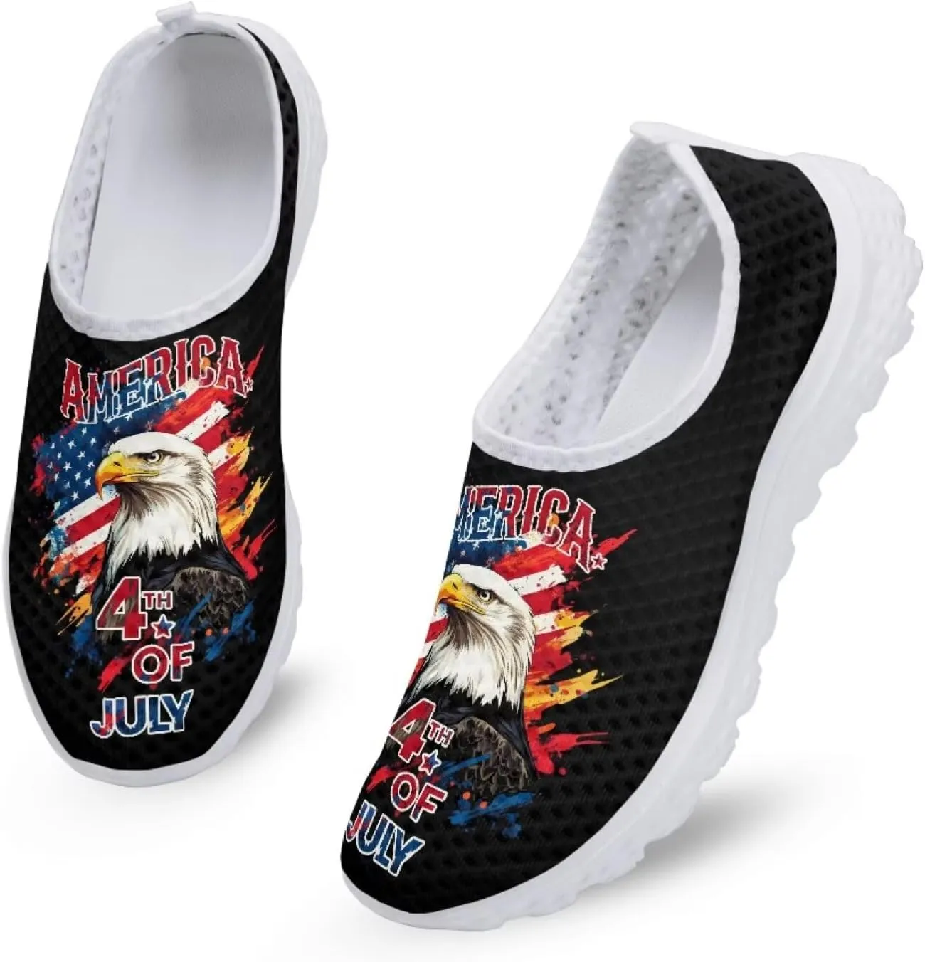 Jeiento Halloween Shoes for Women Men Halloween Party Walking Running Sneaker Shoes Slip-On Breathable Mesh Workout Fashion Shoes