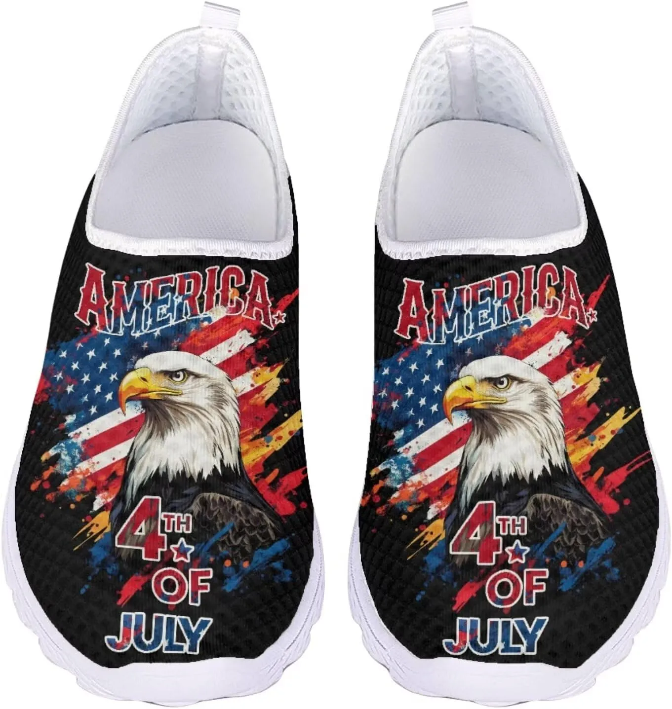 Jeiento Halloween Shoes for Women Men Halloween Party Walking Running Sneaker Shoes Slip-On Breathable Mesh Workout Fashion Shoes