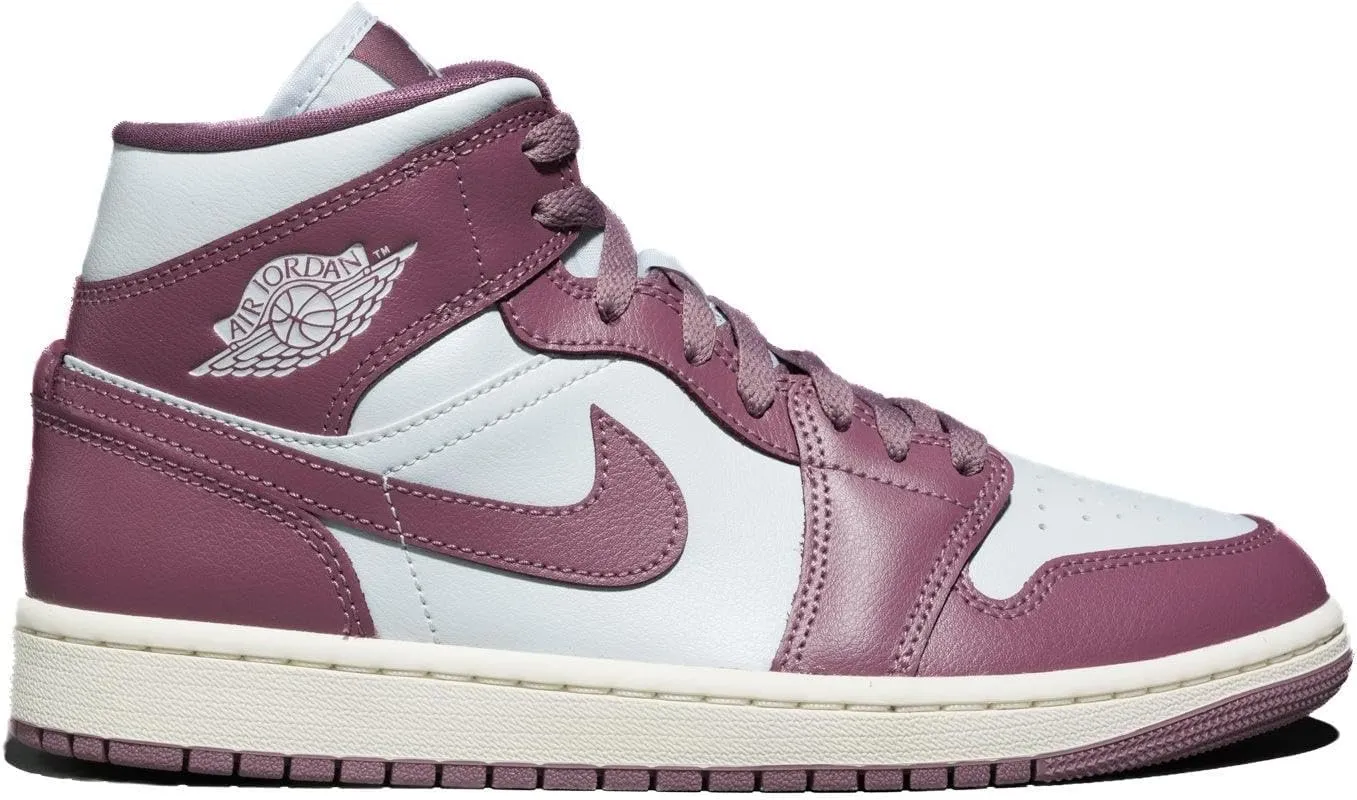 Jordan Women's Air 1 Mid Pure Platinum/Sky J Mauve-Sail (BQ6472 050) - 10