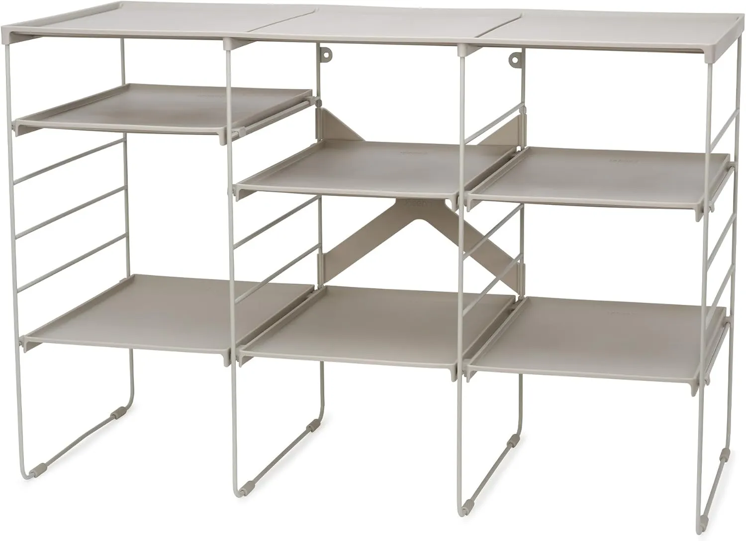 Joseph Joseph Level Adjustable Tier Free Standing Shoe Rack Organizer storage, Durable Shelves and Sturdy Steel Frame, holds 12 pairs