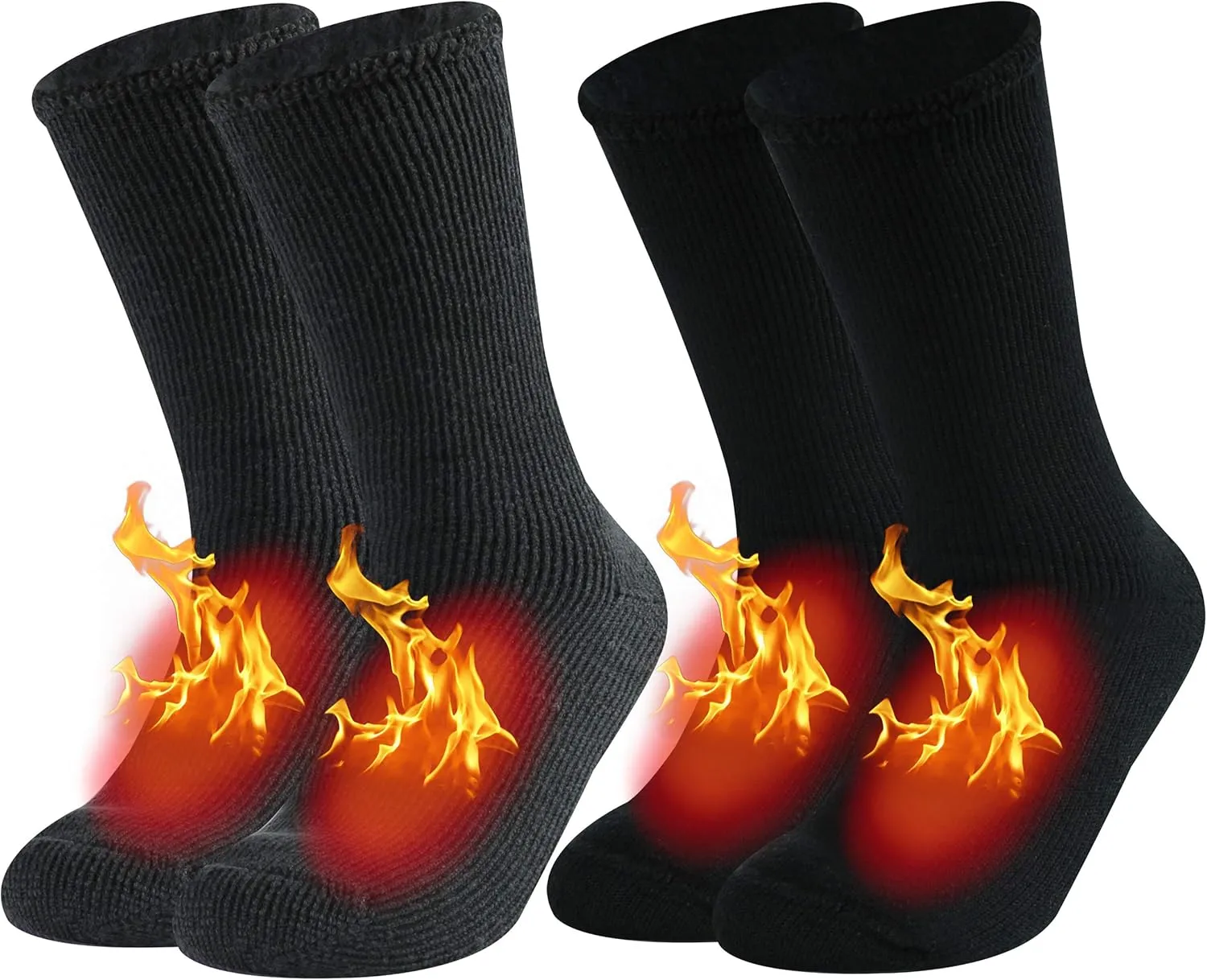 JSPA 2/1 Pack Mens Winter Warm Thermal Socks Womens Insulated Heat Crew Fuzzy Hiking Boot Socks for Outdoor Extreme Cold