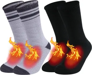 JSPA 2/1 Pack Mens Winter Warm Thermal Socks Womens Insulated Heat Crew Fuzzy Hiking Boot Socks for Outdoor Extreme Cold