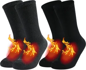 JSPA 2/1 Pack Mens Winter Warm Thermal Socks Womens Insulated Heat Crew Fuzzy Hiking Boot Socks for Outdoor Extreme Cold