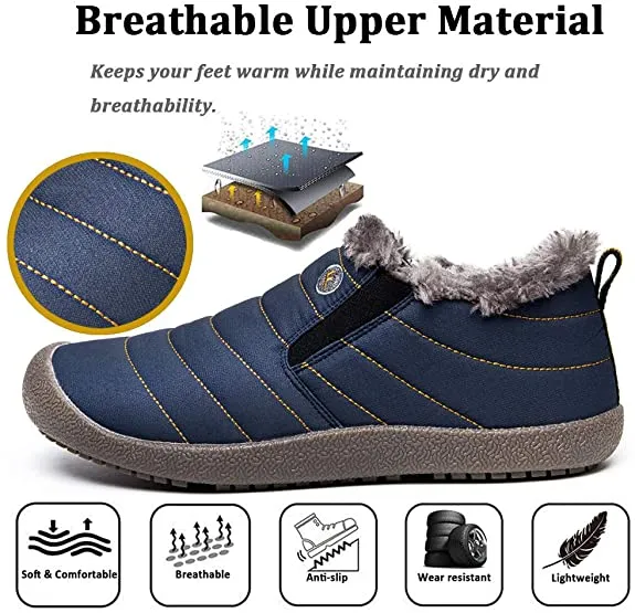 Kaegreel Unisex Women's Waterproof Warm Plush Lined Outdoor Snow Ankle Boots (People with wide/thick/arched feet are advised to choose a larger shoe.)