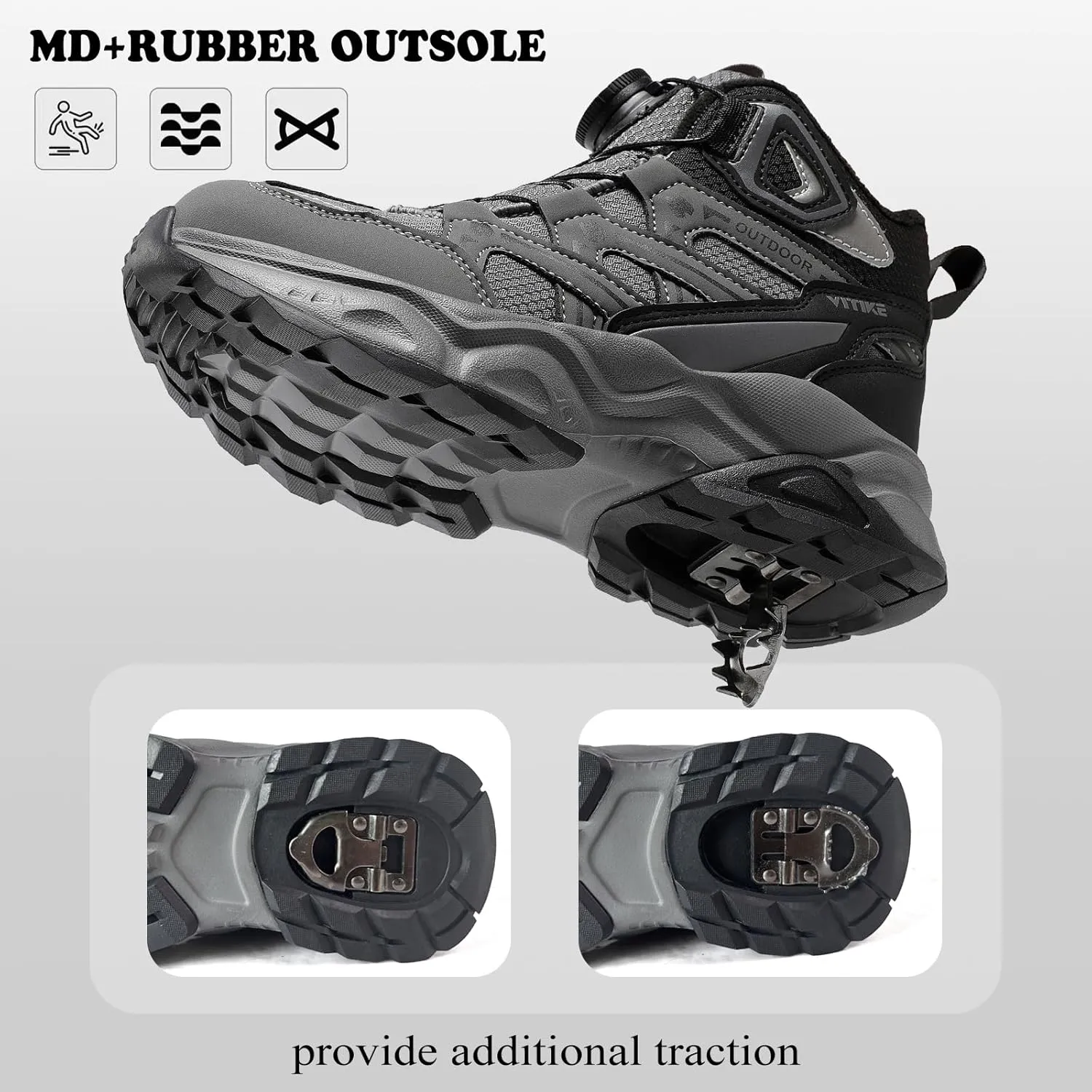 Kids Snow Boots Boys Girls Winter Shoes Warm Waterproof Slip Resistant Outdoor Hiking Walking Boot