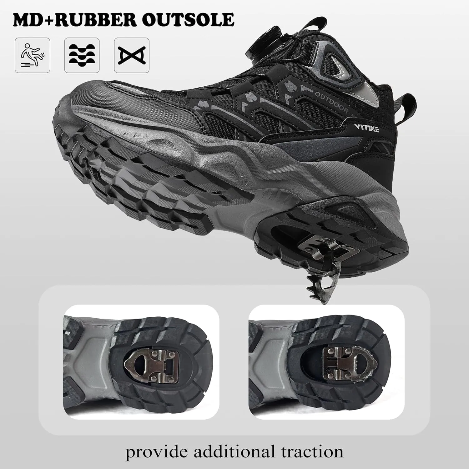 Kids Snow Boots Boys Girls Winter Shoes Warm Waterproof Slip Resistant Outdoor Hiking Walking Boot