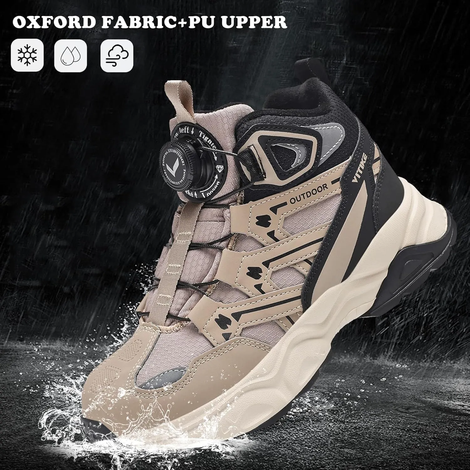 Kids Snow Boots Boys Girls Winter Shoes Warm Waterproof Slip Resistant Outdoor Hiking Walking Boot