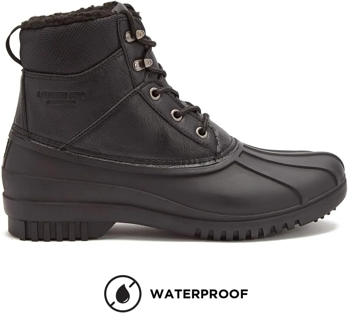 LONDON FOG Aspen Winter Boots for Men Waterproof Snow - Insulated Duck Mens Snow Boots or Rain Boots, Black Tan or Brown, Size 7 to 15 Medium and Extra Wide Widths