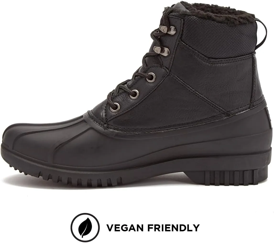 LONDON FOG Aspen Winter Boots for Men Waterproof Snow - Insulated Duck Mens Snow Boots or Rain Boots, Black Tan or Brown, Size 7 to 15 Medium and Extra Wide Widths