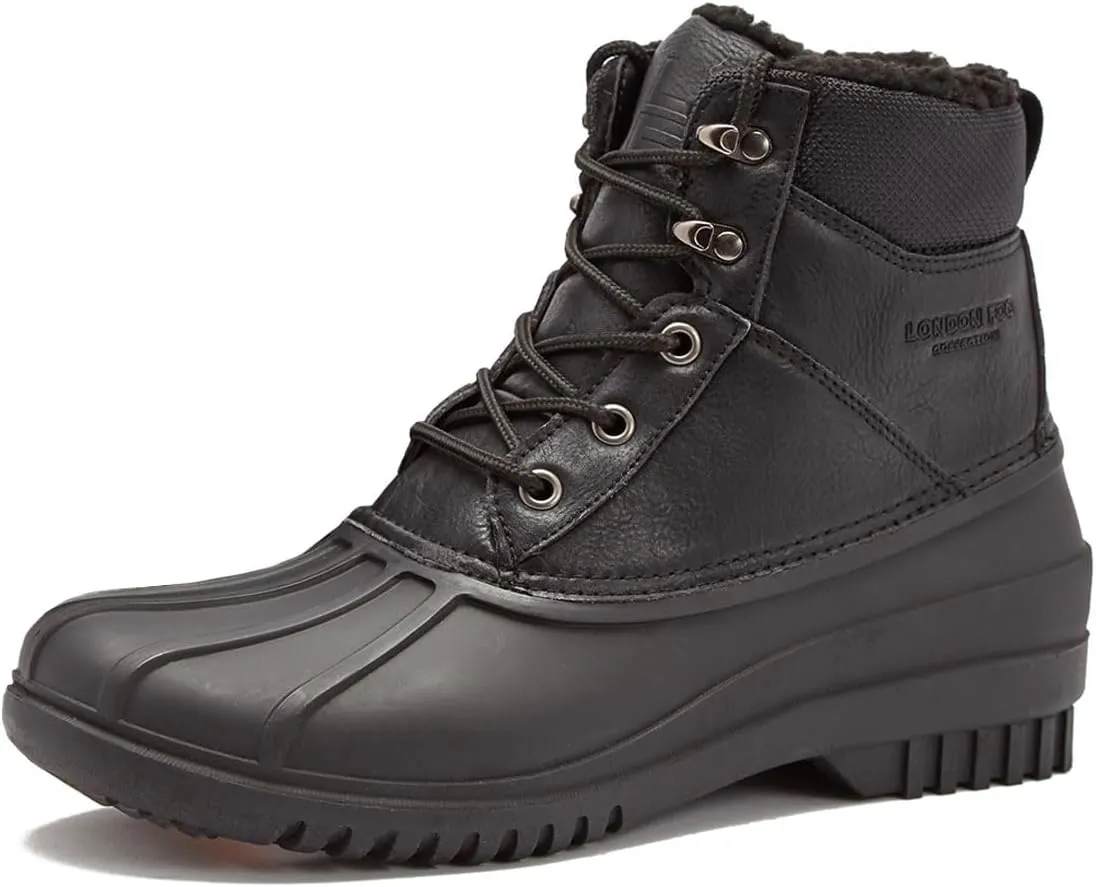 LONDON FOG Aspen Winter Boots for Men Waterproof Snow - Insulated Duck Mens Snow Boots or Rain Boots, Black Tan or Brown, Size 7 to 15 Medium and Extra Wide Widths