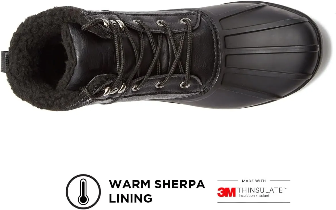 LONDON FOG Aspen Winter Boots for Men Waterproof Snow - Insulated Duck Mens Snow Boots or Rain Boots, Black Tan or Brown, Size 7 to 15 Medium and Extra Wide Widths