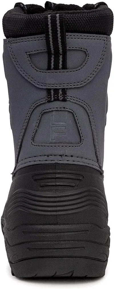 LONDON FOG Breckenridge Waterproof Mens Winter Boots - Leather Insulated Mens Snow Boots - Grey, Black or Brown - Men Medium or Extra Wide Widths Size 7 to 15