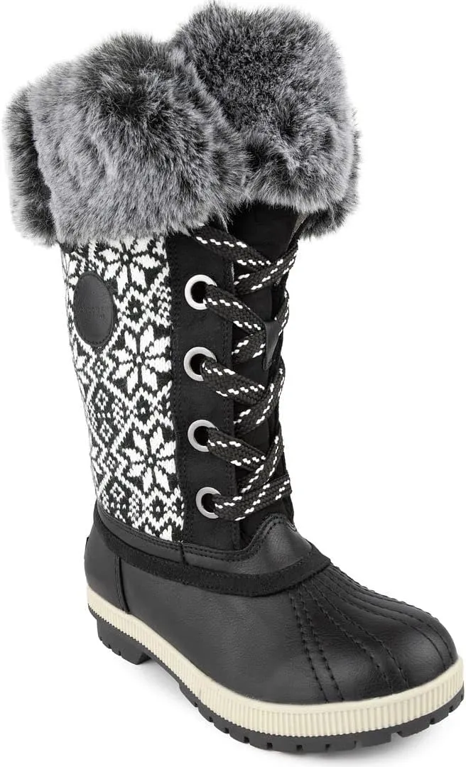 LONDON FOG Womens Melton Cold Weather Snow Boot