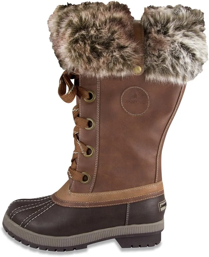 LONDON FOG Womens Melton Cold Weather Snow Boot