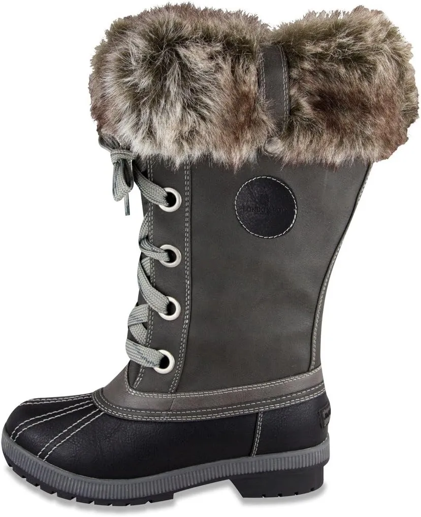 LONDON FOG Womens Melton Cold Weather Snow Boot