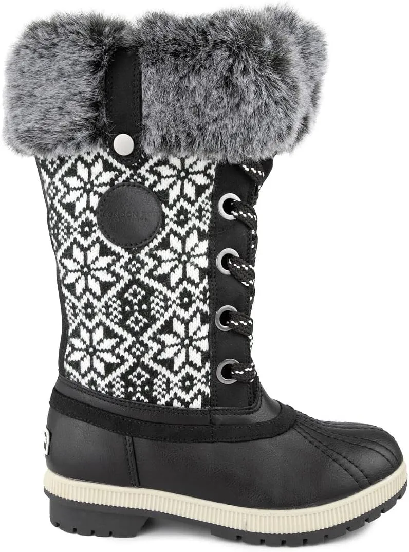 LONDON FOG Womens Melton Cold Weather Snow Boot