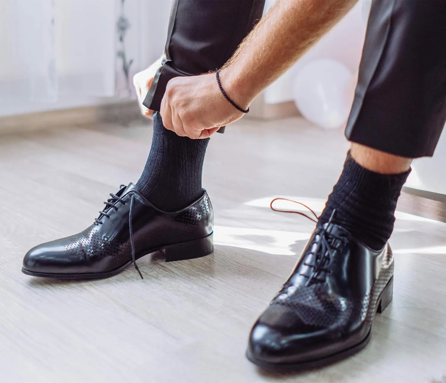 Mark Elliot Black Ribbed Crew Size Bamboo Dress Socks Natural Fiber, Highly Durable, Odor-Free (Size 10-13, Shoe Size 6-12)