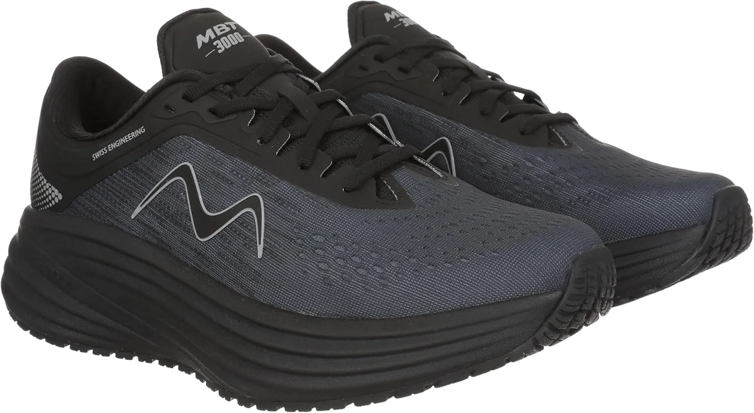 MBT M-3000 Lace Up Running Shoes in Black for Women