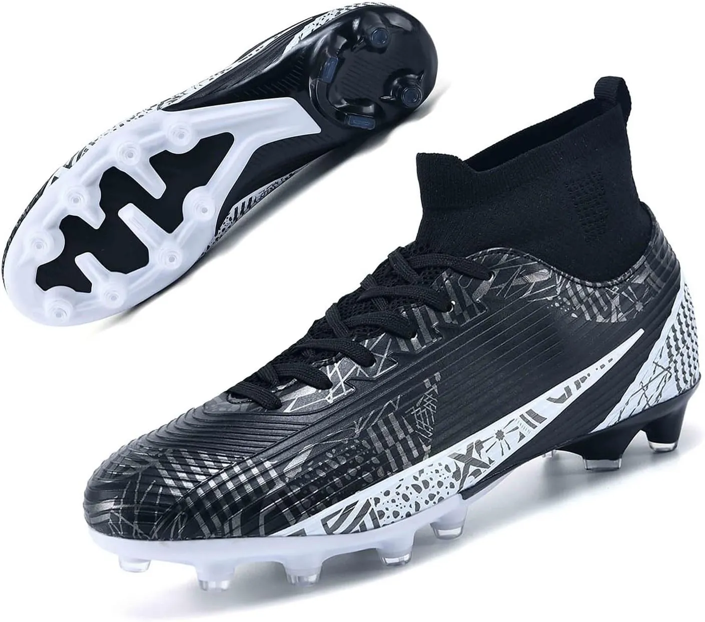 MEBAMY Men's Soccer Cleats Indoor Turf Lightweight Performance Training Soccer Shoes Soft Ground Athletic Football Boots Outdoor